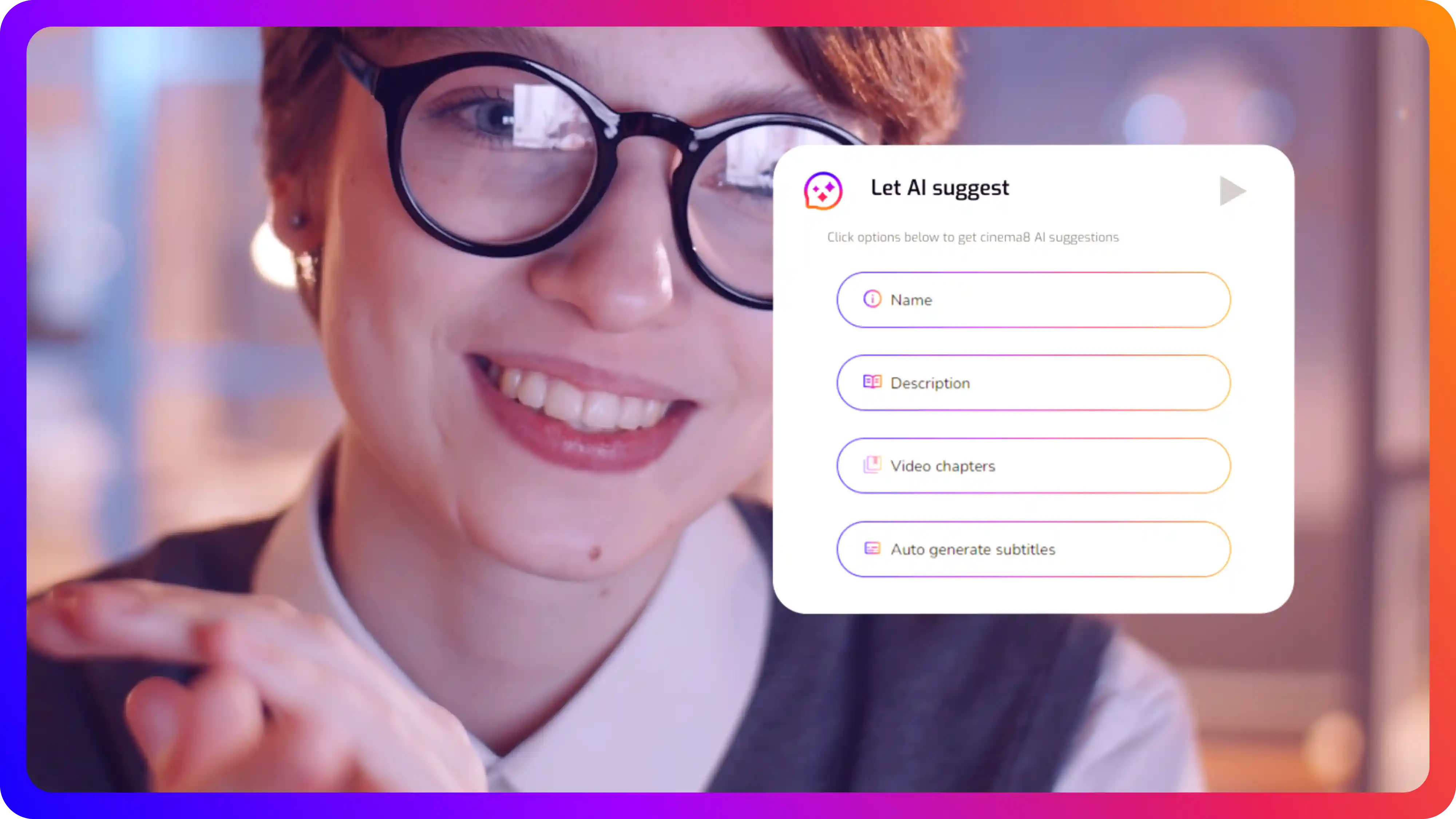 Machine learning for video insights in Cinema8 video hosting illustrated with relevant visuals.