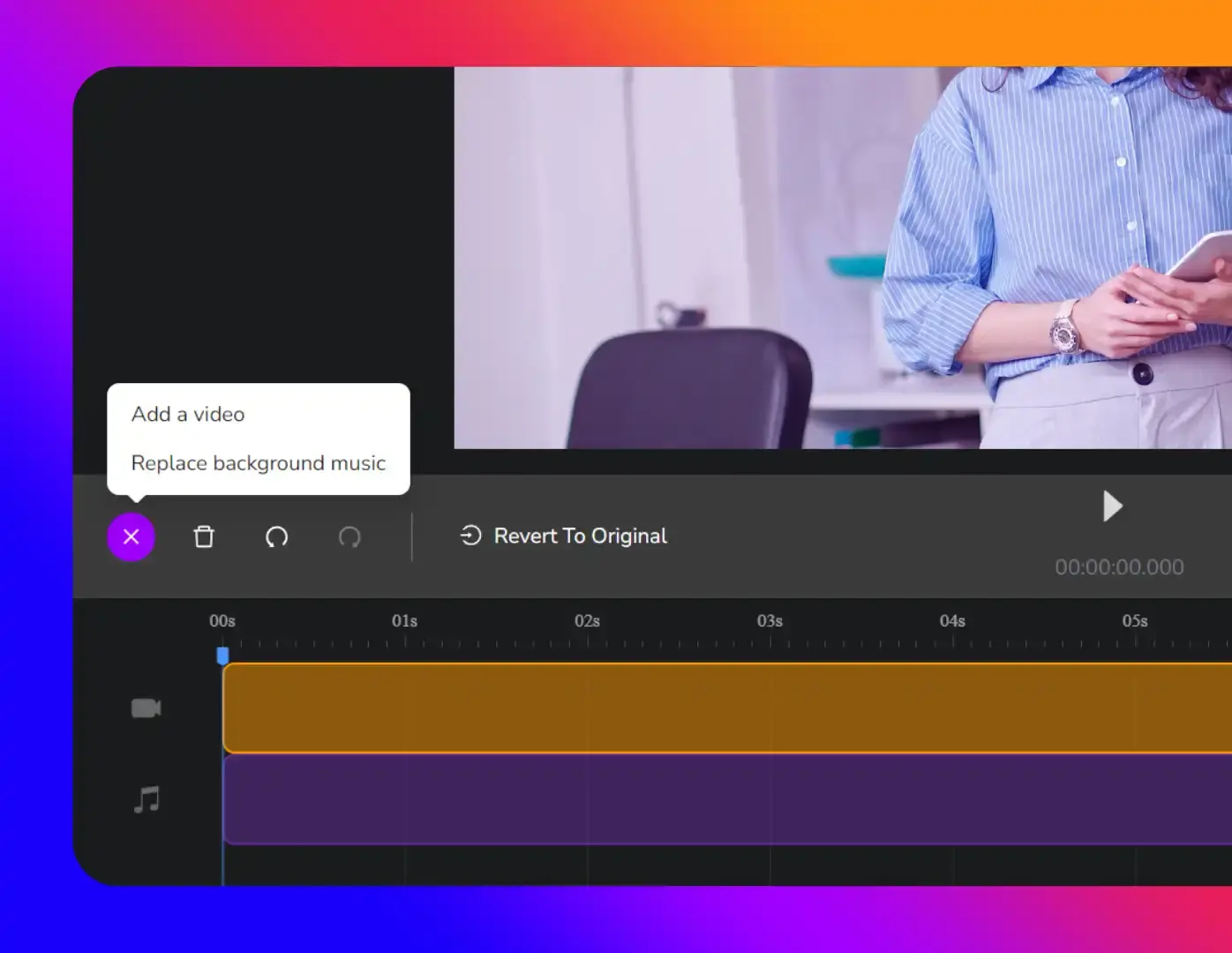 Feature rich interactive video editor in Cinema8 video hosting illustrated with relevant visuals.