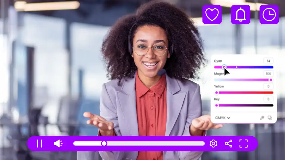 A school is editing the video player with Cinema8's tools to ensure content is professional and aligned with the school's colours.