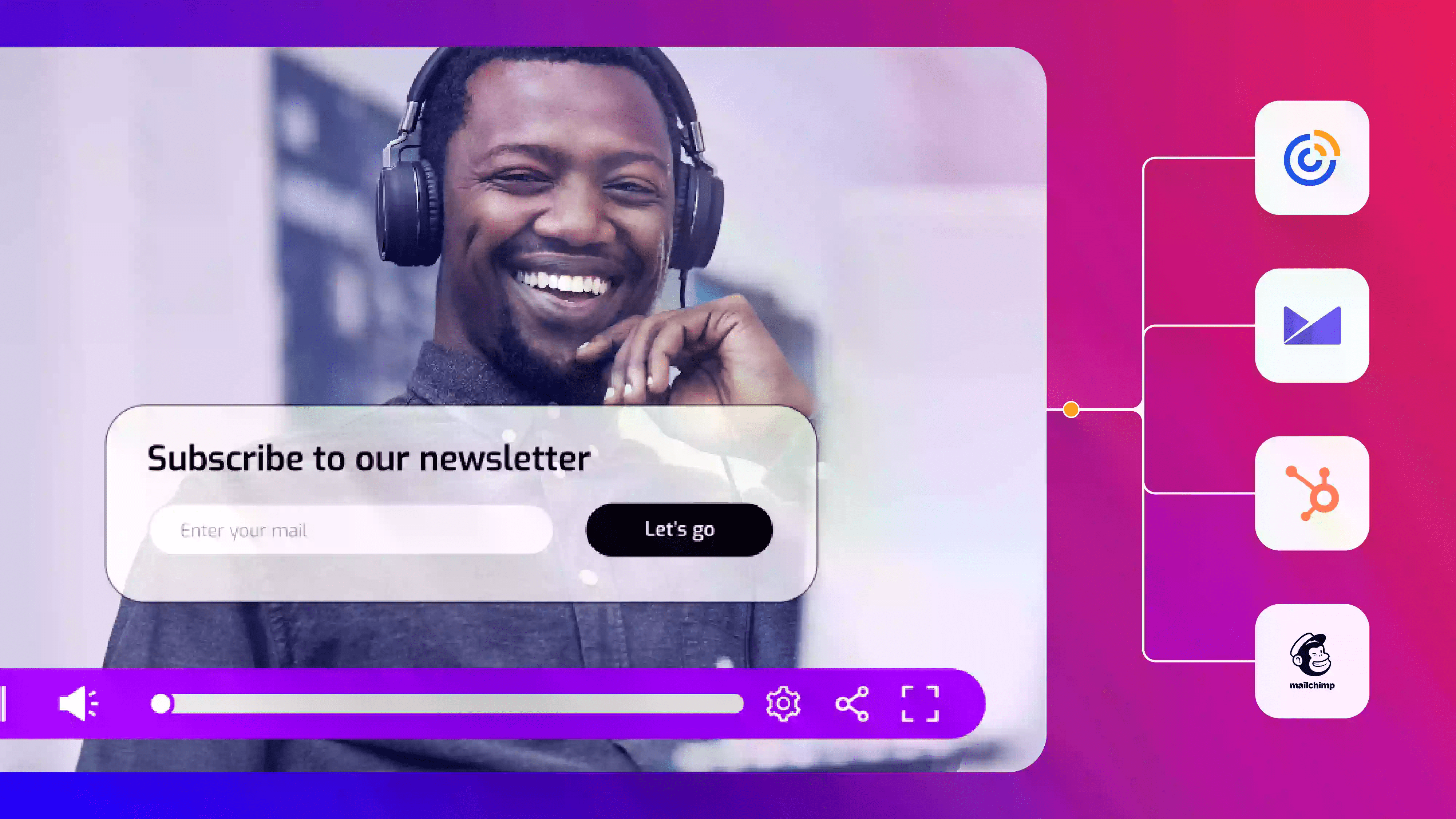 Javascript apis for advanced video interactivity in Cinema8 video hosting illustrated with relevant visuals.