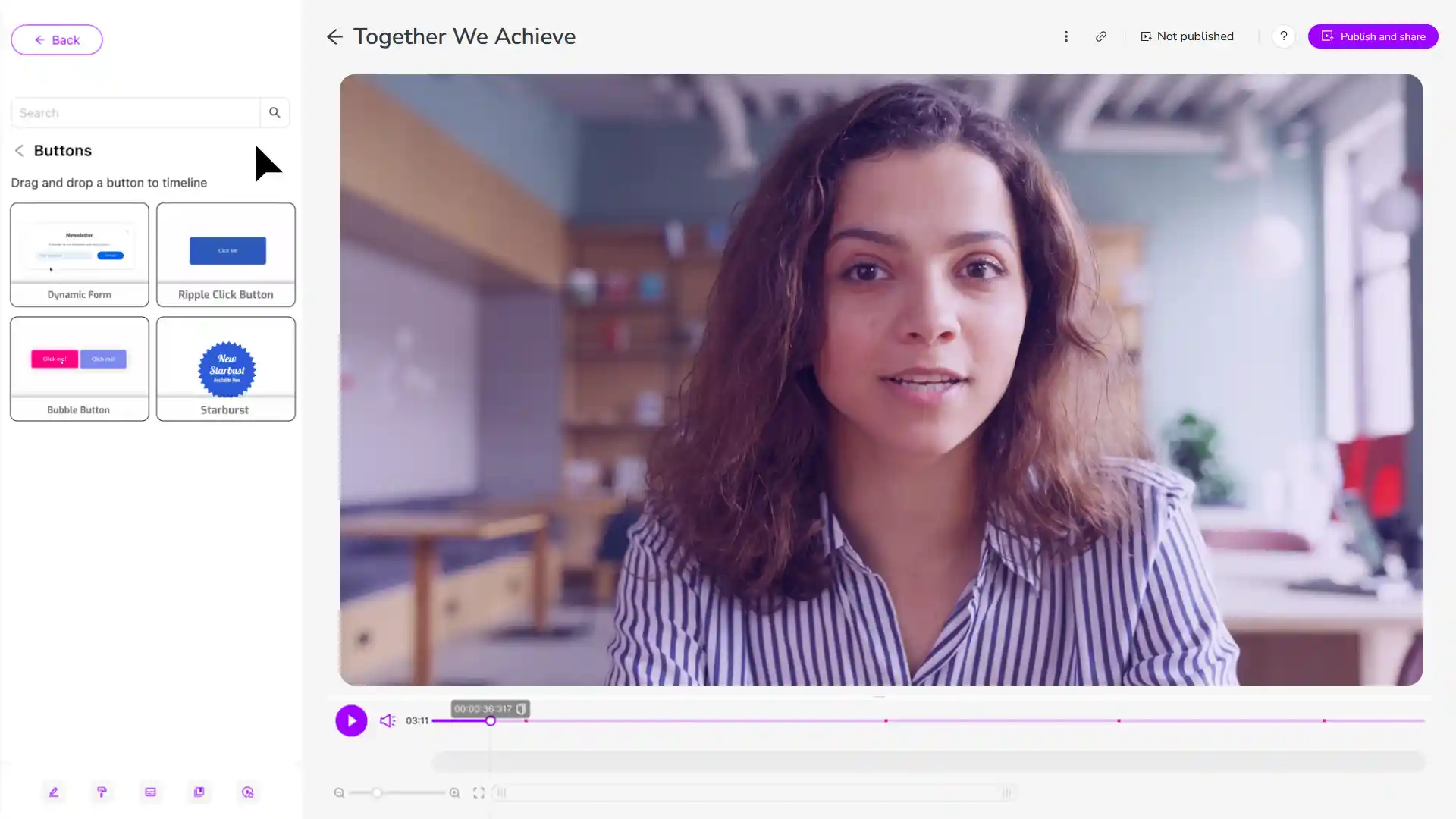 A Webflow site owner is busy creating a video with Cinema8's video editing tools before embedding the content on their site.