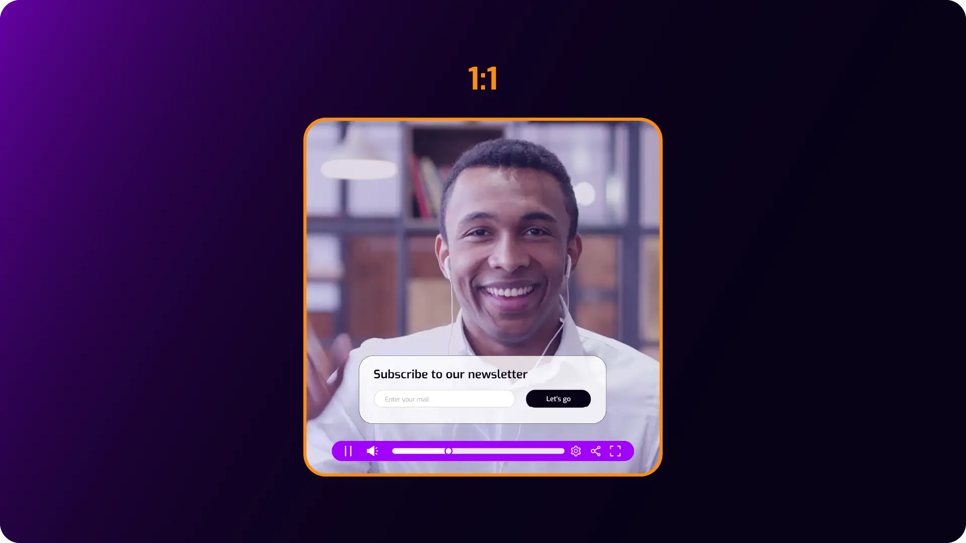 Square 1:1 social video designed for Instagram and Facebook feeds, using Cinema8’s interactive video features.
