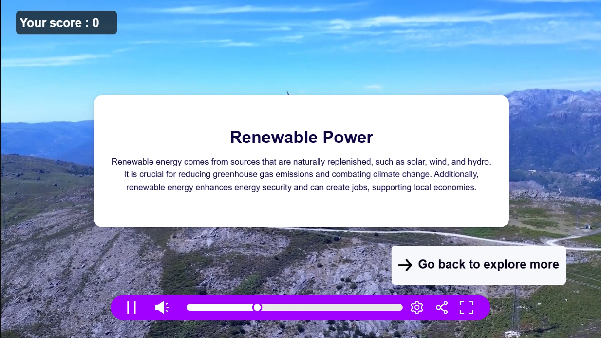 Cinema8's interactive video tools have been used to add a hotspot into a case study. The viewer has clicked on the hotspot, revealing information. They have the option to close the information window.