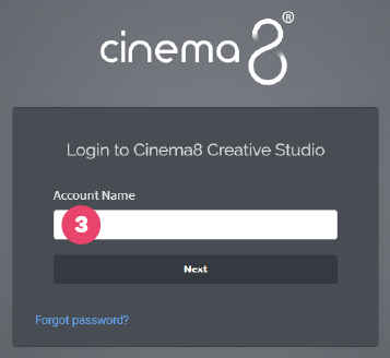 Login to Cinema8 Creative Studio - 3