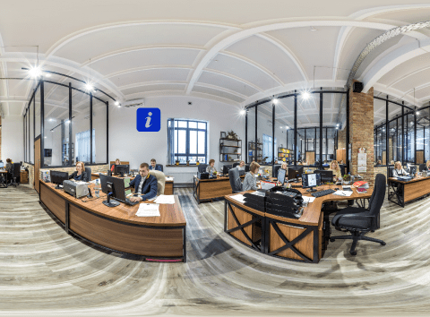 360° derecelik videolarla ofis ortamınızı, fuar alanınızı veya çalışma binalarınızı tanıtın