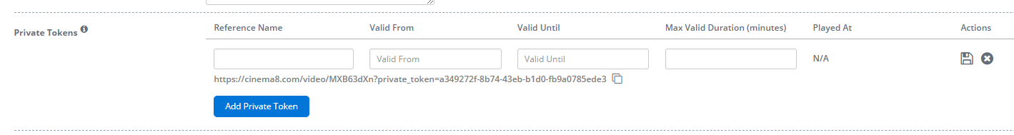 Publishing with Private Token URL 2 - Cinema8
